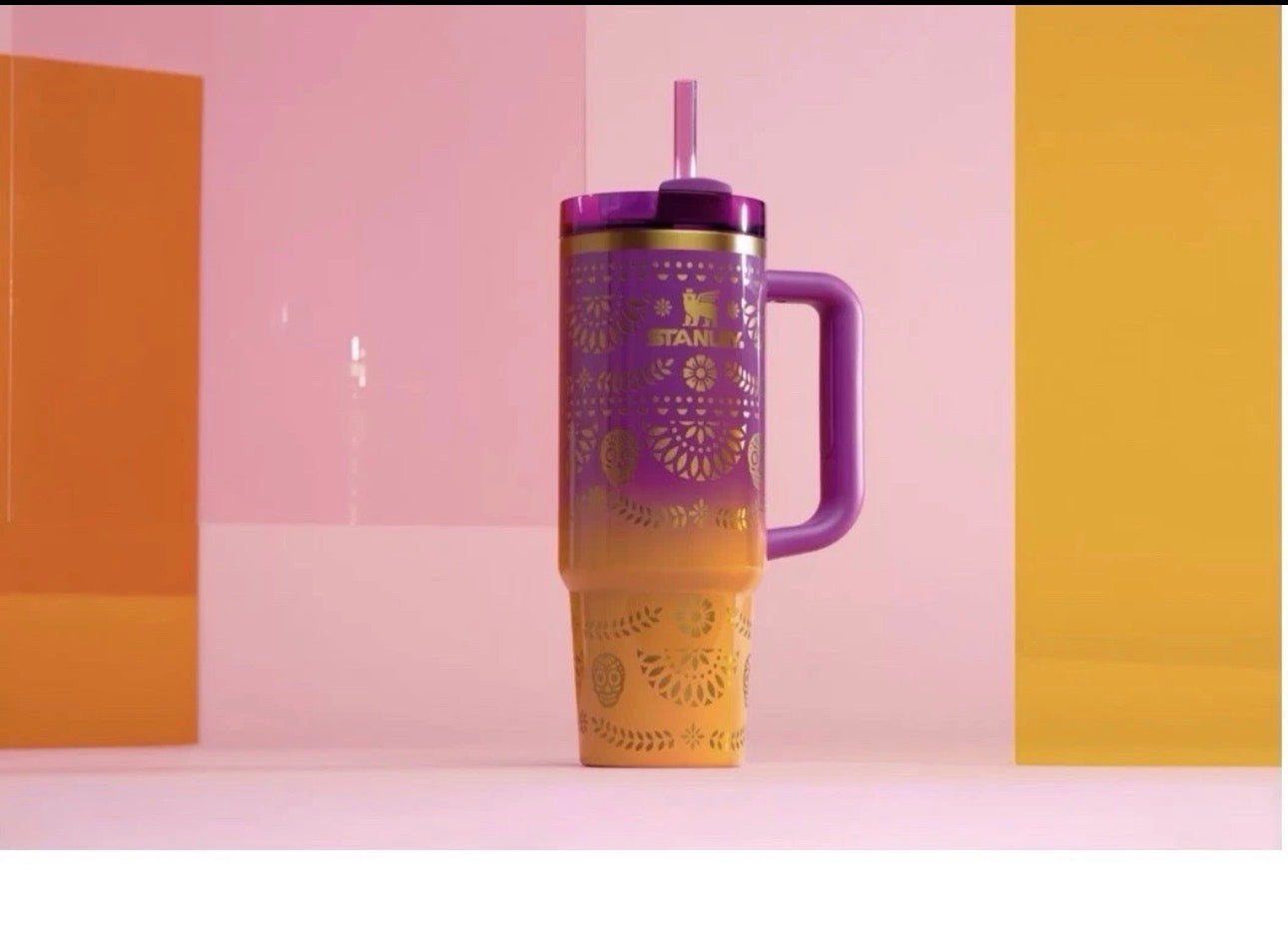 Stanley Dia De Los Muertos Tumbler Midnight Catrina 30 oz Quencher H2.0 “Sunrise Catrina”