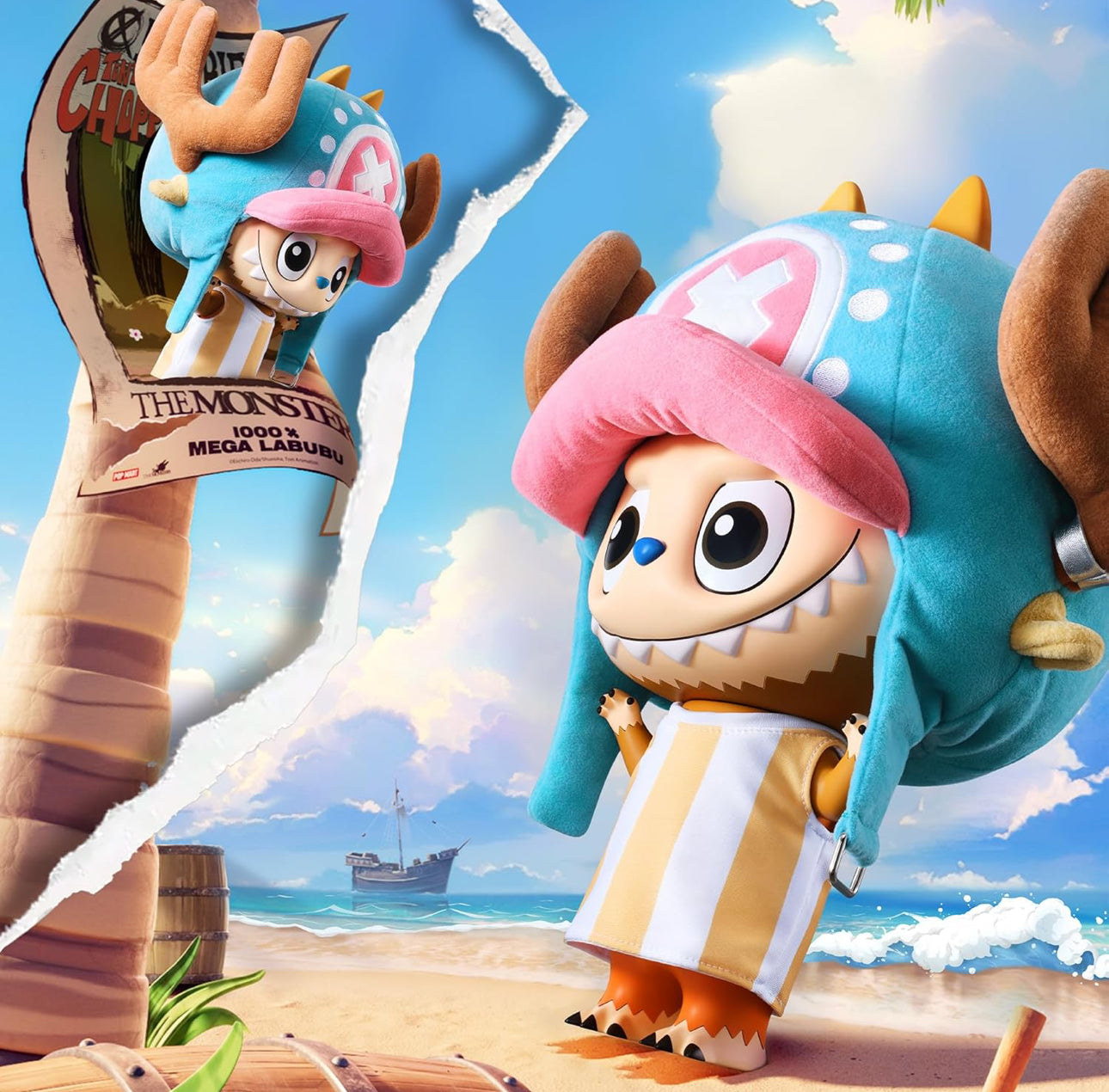 POP MART MEGA LABUBU 400% Tony Tony Chopper 13.8in/35cm Figurine, Toys for Mordern Home Décor, Collectible Art Toy, 1PC