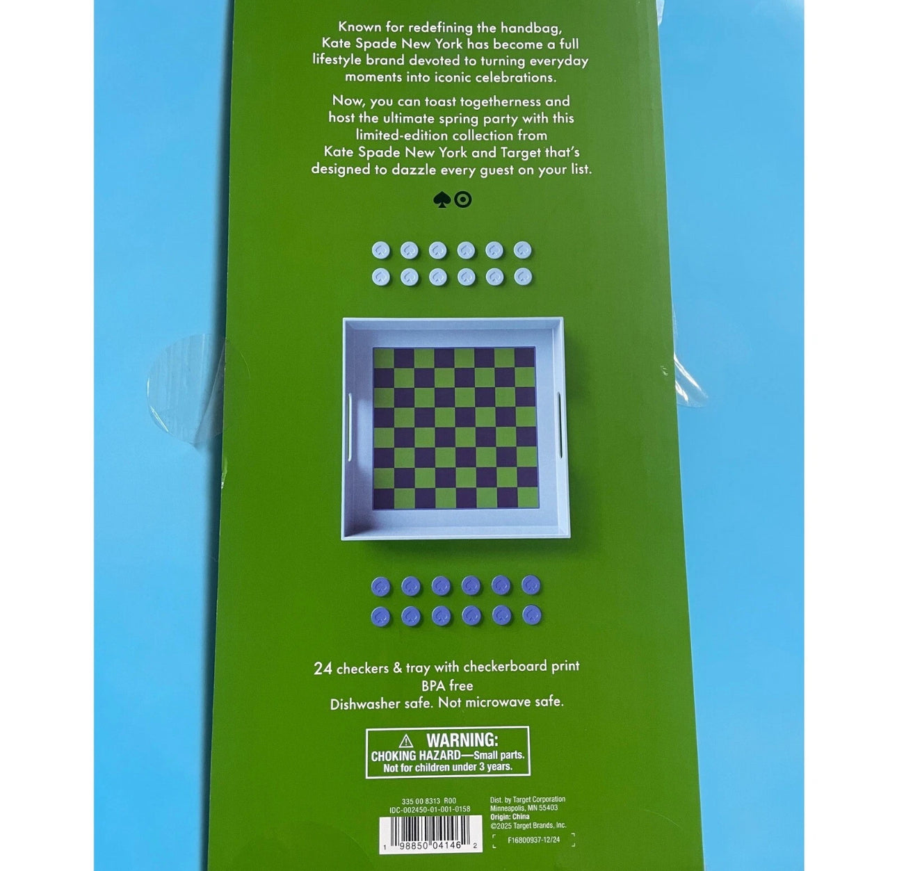 Kate Spade New York x Target Melamine 2-in-1 Checkers Serving Tray