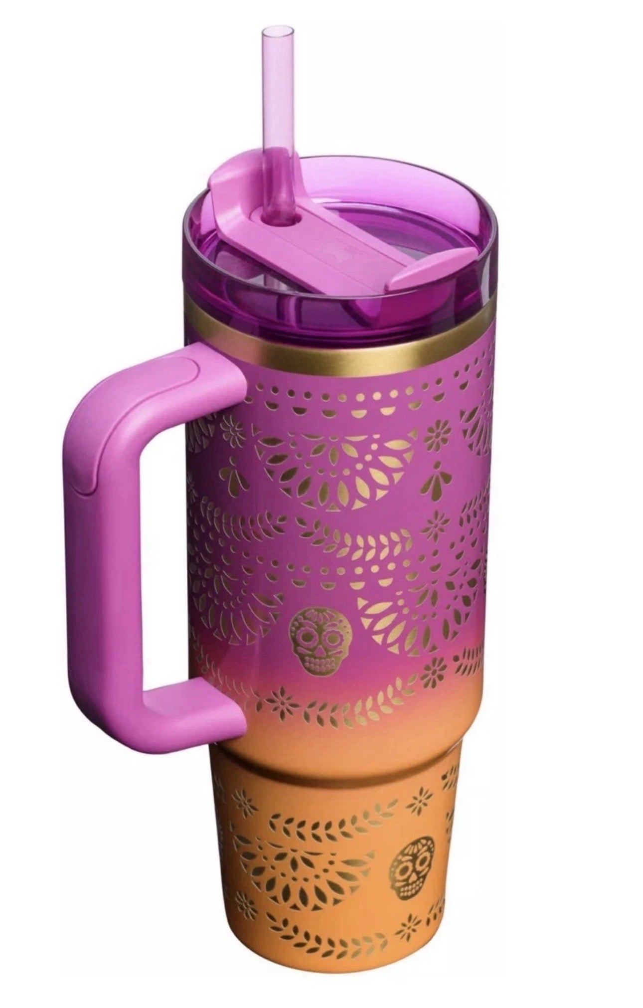 Stanley Dia De Los Muertos Tumbler Midnight Catrina 30 oz Quencher H2.0 “Sunrise Catrina”