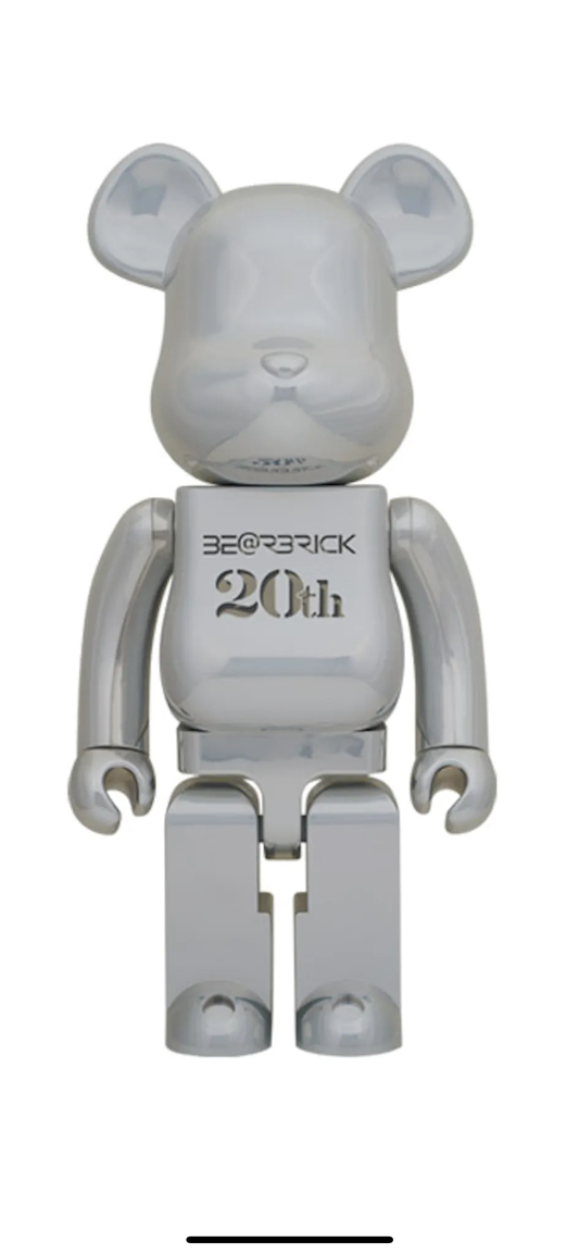 Bearbrick 20th Anniversary Chrome Ver 1000% “Light up”
