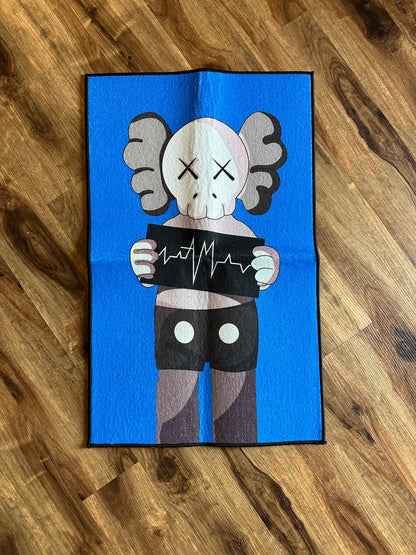 KAWS Heartbeat Blue Hypebeast Rug