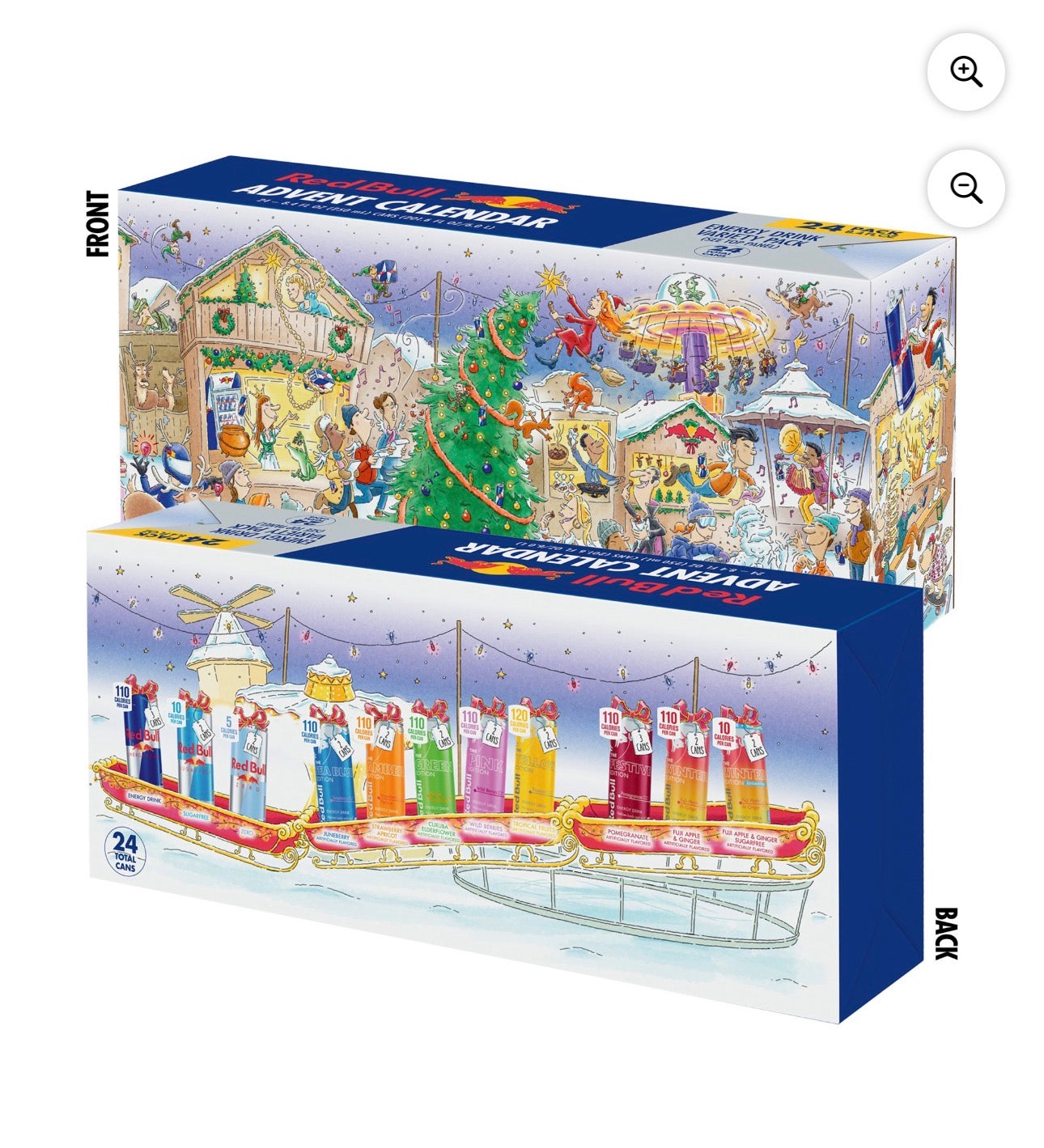 Red Bull Energy Drink Variety Advent Calendar Pack,  with 80mg Caffeine,  Taurine & B Vitamins,  8.4 fl. oz.