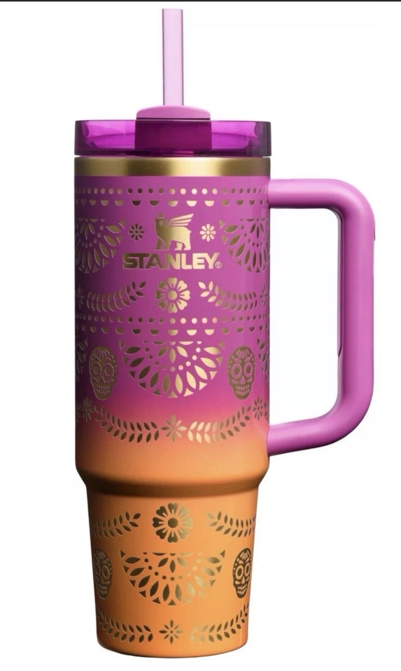 Stanley Dia De Los Muertos Tumbler Midnight Catrina 30 oz Quencher H2.0 “Sunrise Catrina”