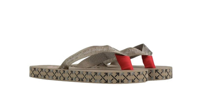 Industrial Belt Flip Flop Grey Red OFF-WHITE