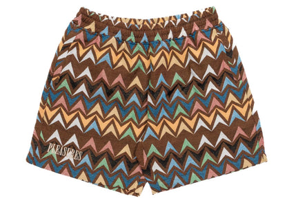 PLEASURES BASKET WOVEN SHORTS IN BROWN