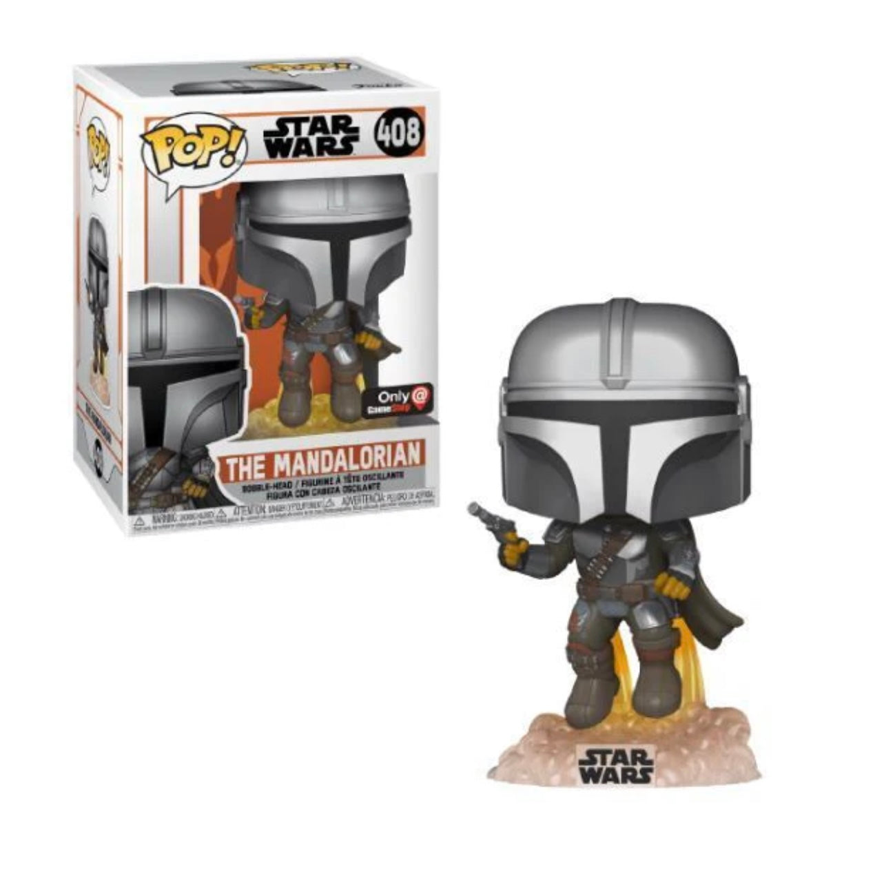 FUNKO POP! STAR WARS: THE MANDALORIAN- THE MANDALORIAN FLYING WITH BLASTER**GAMESTOP EXCLUSIVE**