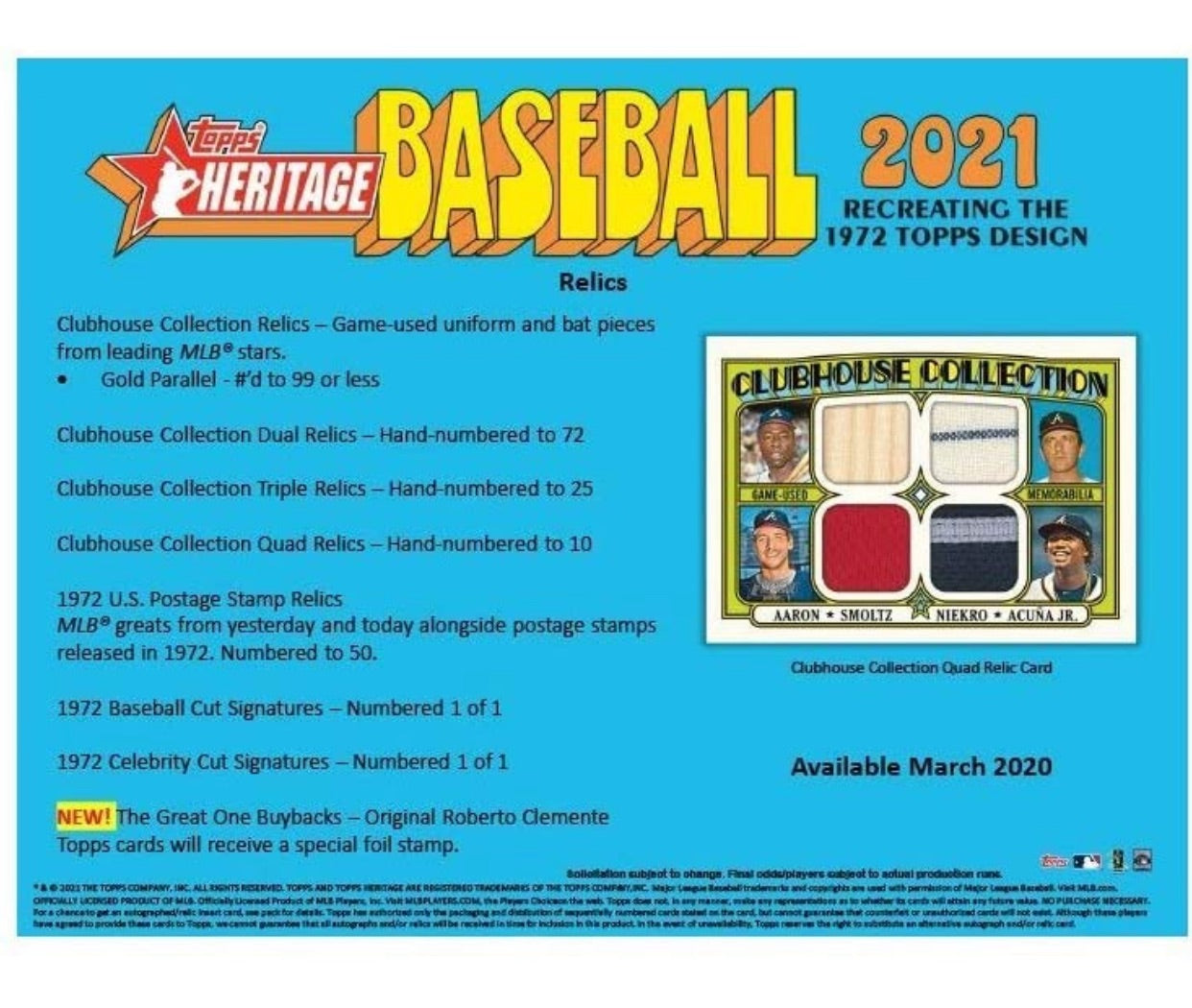 Topps 2021 Heritage Baseball Hanger Pack