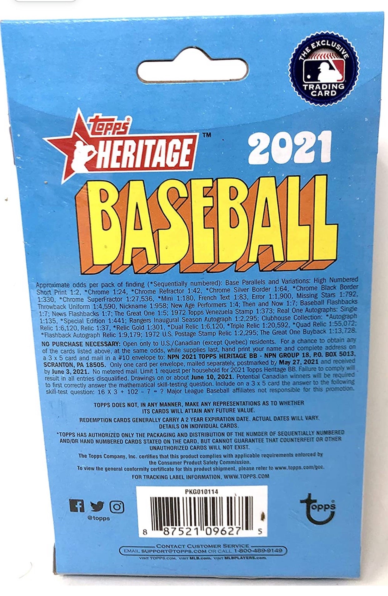 Topps 2021 Heritage Baseball Hanger Pack