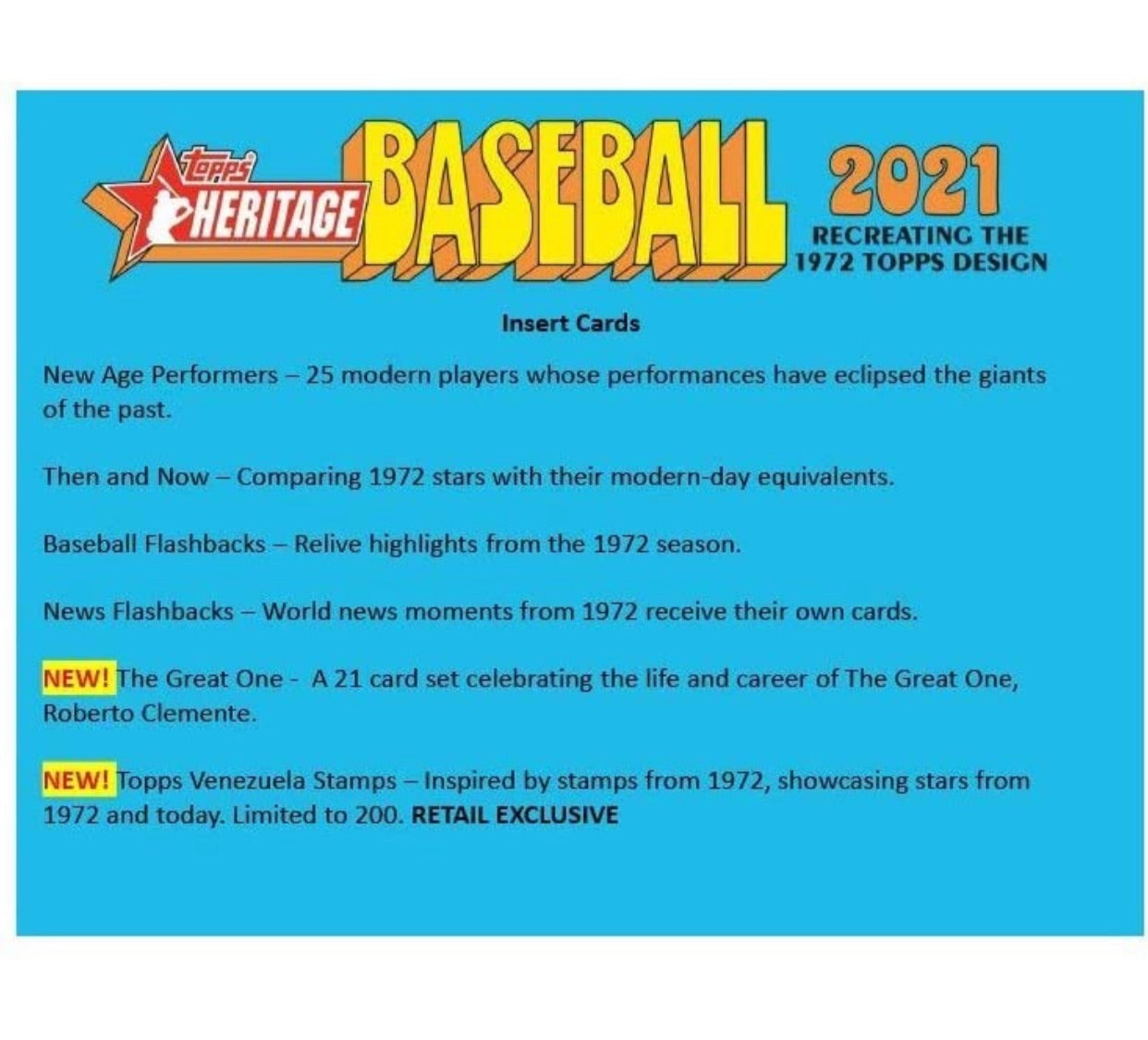 Topps 2021 Heritage Baseball Hanger Pack