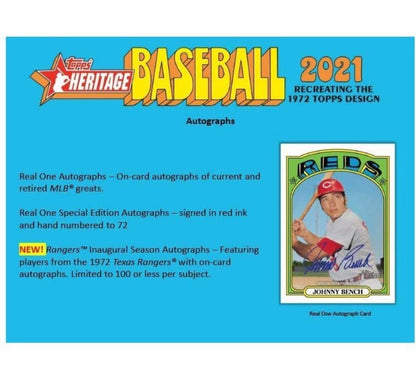 Topps 2021 Heritage Baseball Hanger Pack